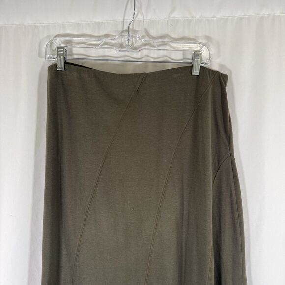 J Jill Midi Skirt Women's Small Green Pull On Elastic Waist Pocketless Modal Bl - Picture 9 of 10